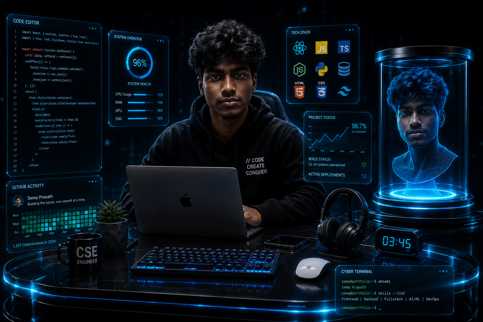 3D cinematic developer workspace of Aravindhan